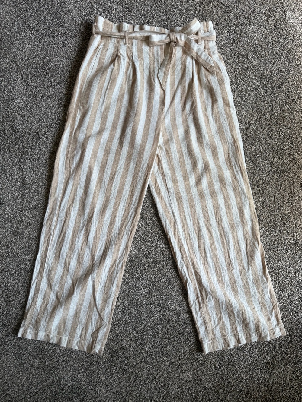 J.Crew Linen Cotton Cropped Wide Leg Pant Costal Beach Preppy New England Size 4
